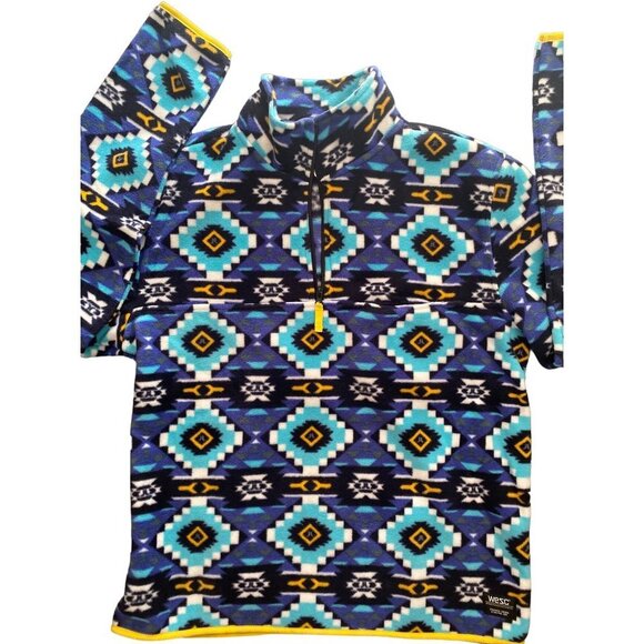 Wesc Miltch Aztec Unisex 1/4 zip polar fleece‎ pullover  Nightshadow Blue XXL - Picture 5 of 11
